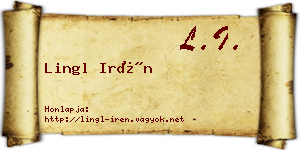 Lingl Irén névjegykártya